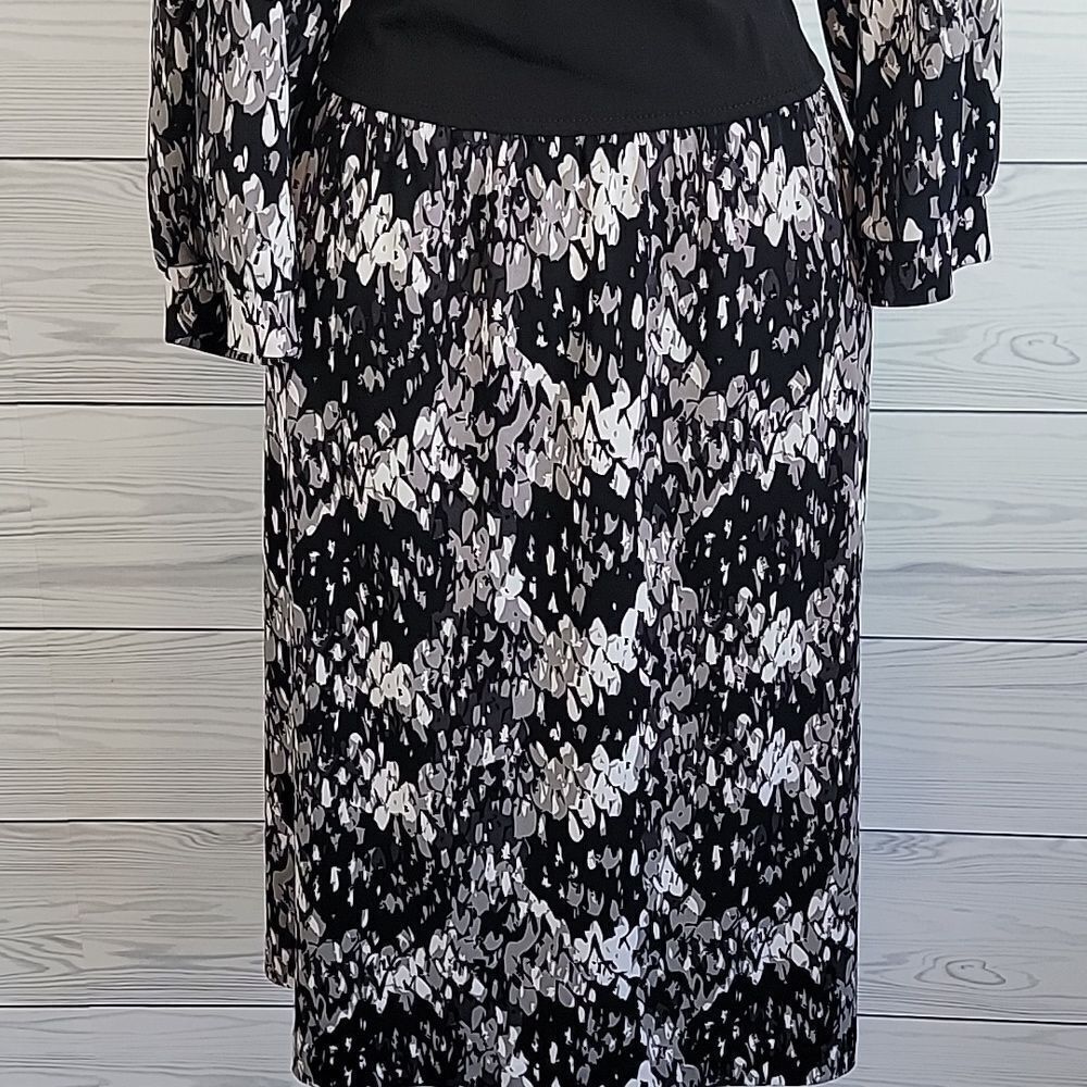 Alfani business casual midi dress - grey & black Women's Size L - Picture 3 of 12